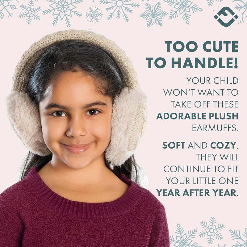 Funky Junque Winter Ear Muffs for Kids Girl Boy Fuzzy Cozy Warm Earmuffs Adjustable Cold Weather Ear Warmer Ages 4-12 - Image 5